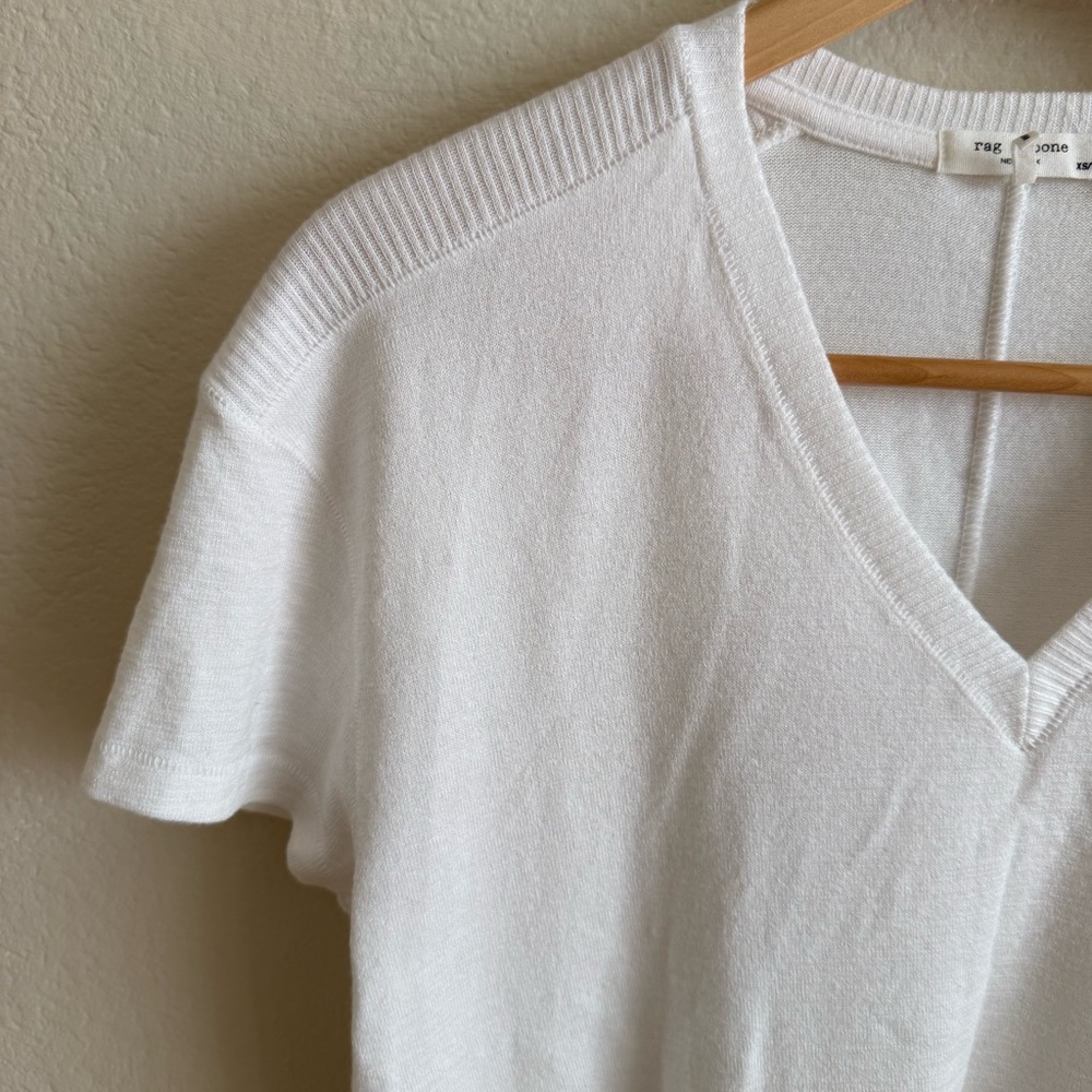 Rag & Bone White V-Neck Women's Top Size XS - Picture 7 of 12